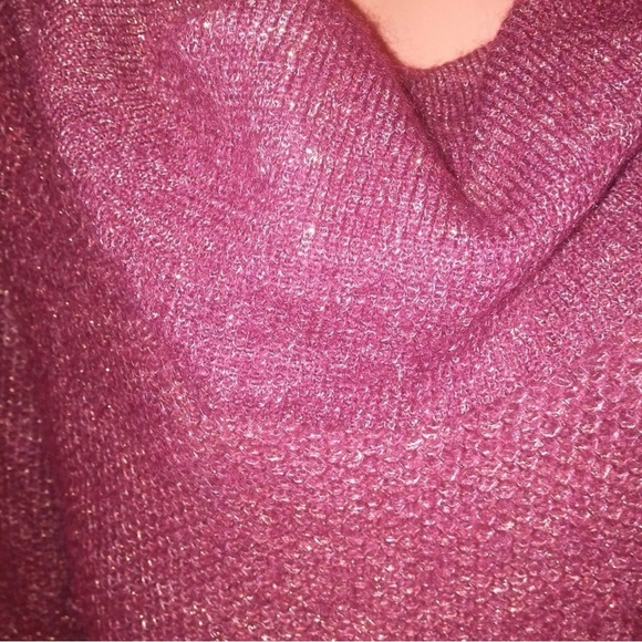 Moda International Mohair Cowl Neck Sweater Sml Burgundy Gold Victoria’s Secret - Picture 3 of 12